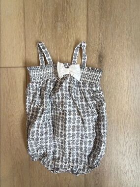 Janie and Jack White and Black Pineapple Bubble One-Piece